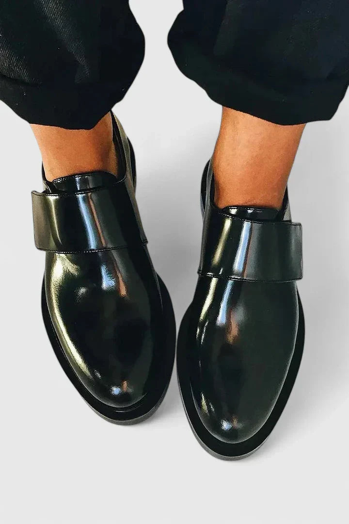 CHESKA – MODERN POLISHED STRAP SHOES