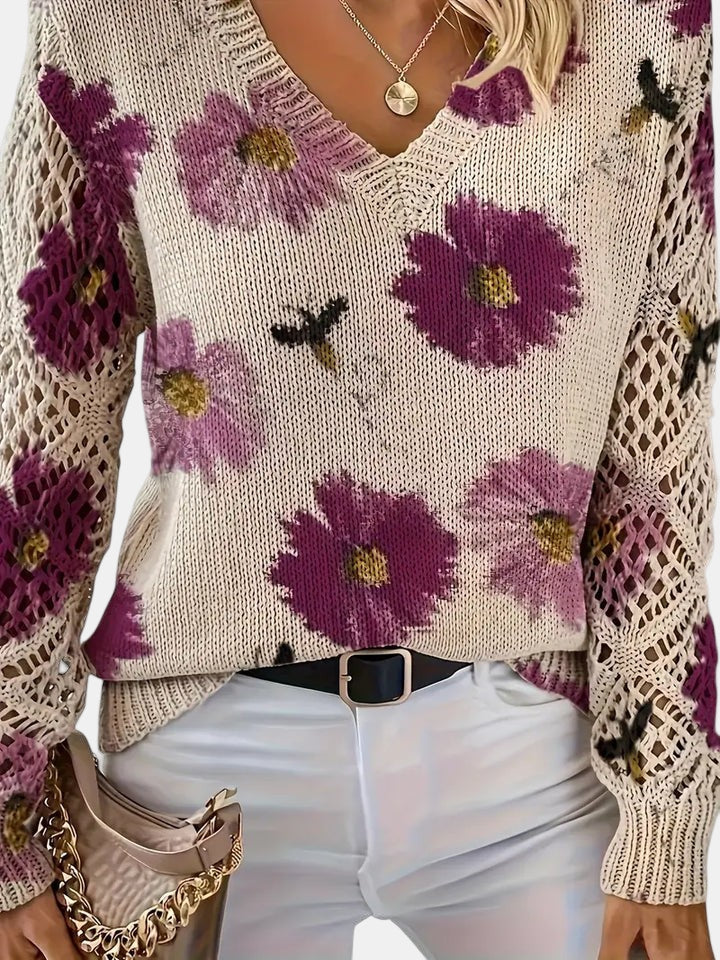 BRIANNA – BLOOMING CHIC KNIT SWEATER