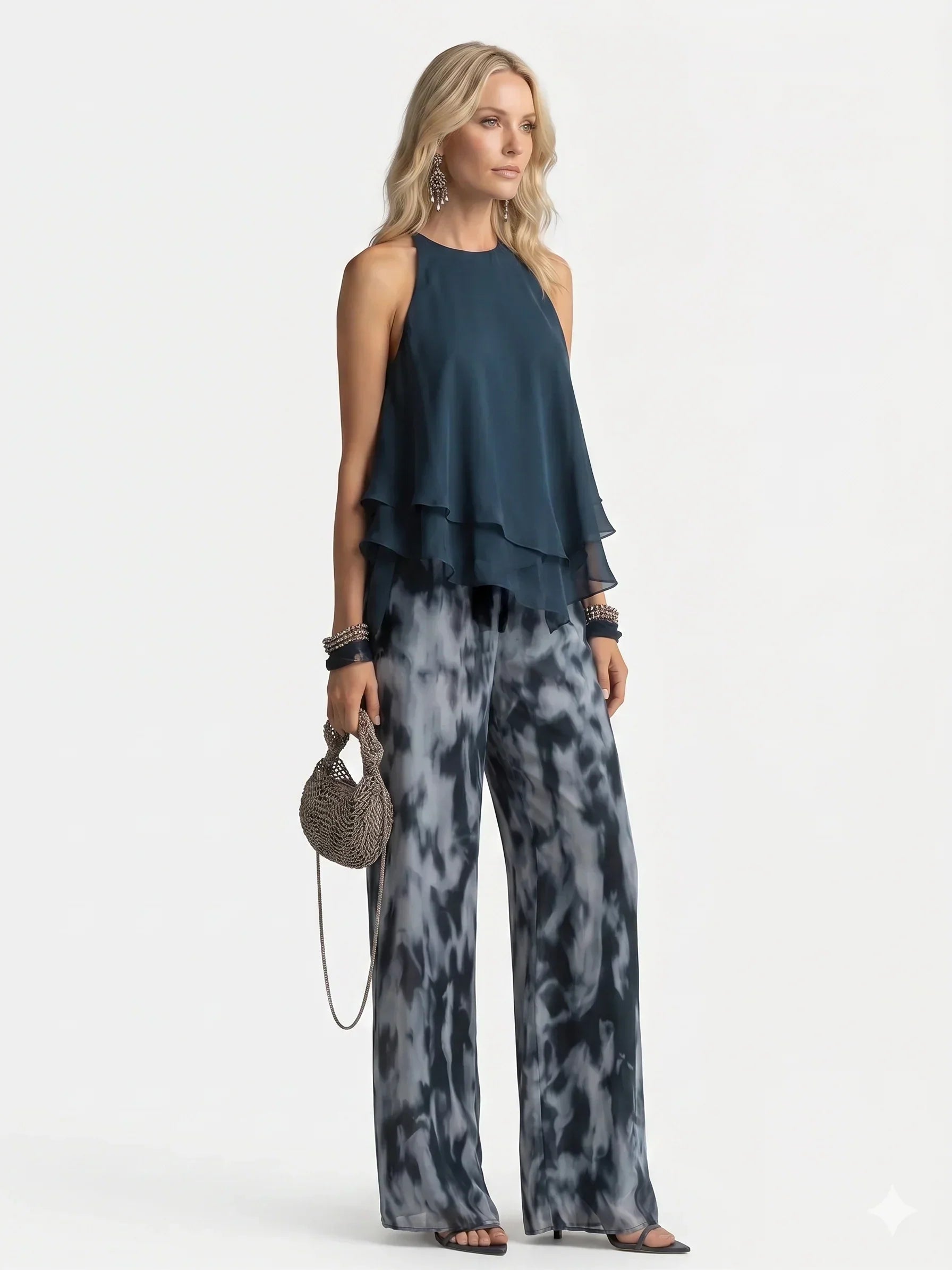 Elegant two-piece chiffon set