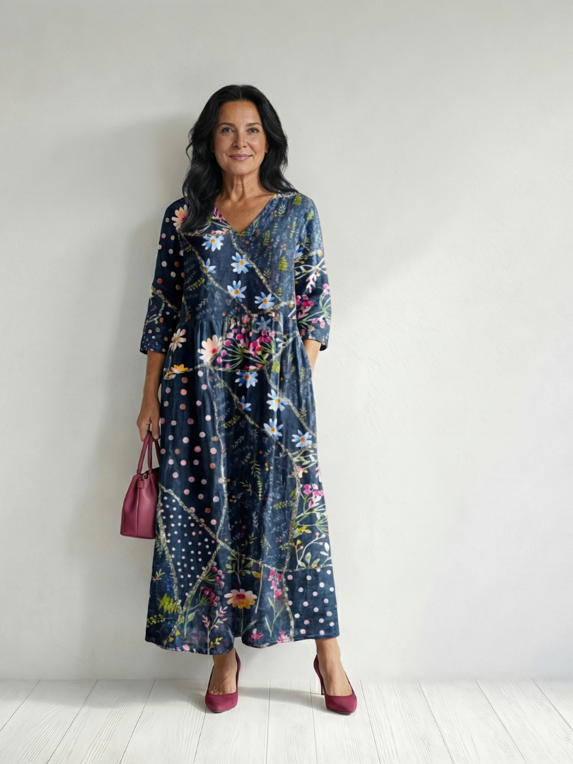 Zane | Easy Gather Floral Midi Dress
