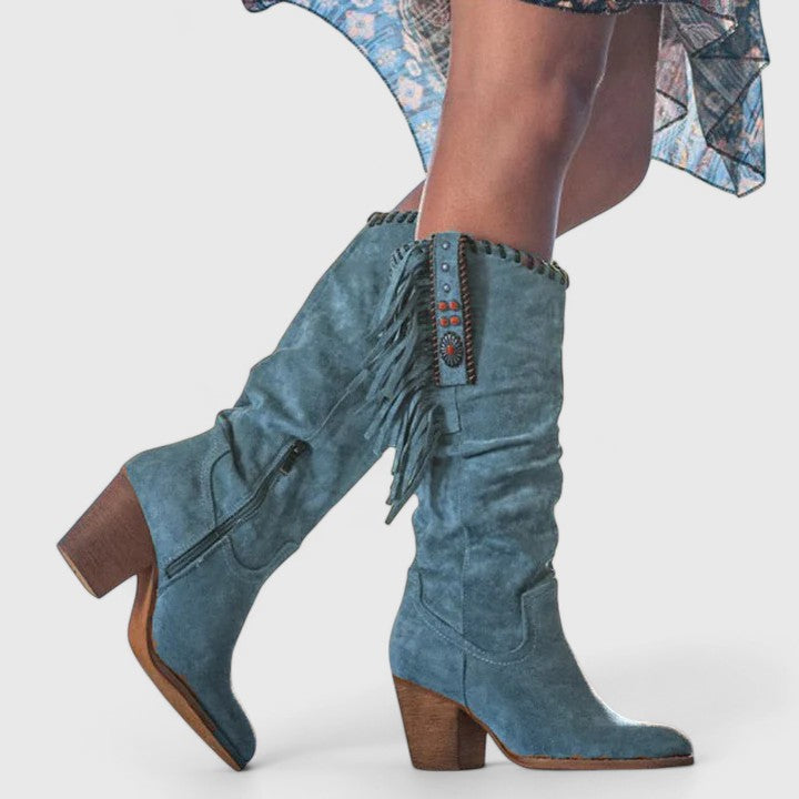 LILA – FRINGE HEEL BOOT