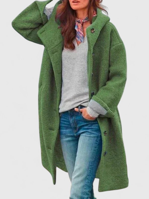 FREYA – TEXTURED HOODED COAT