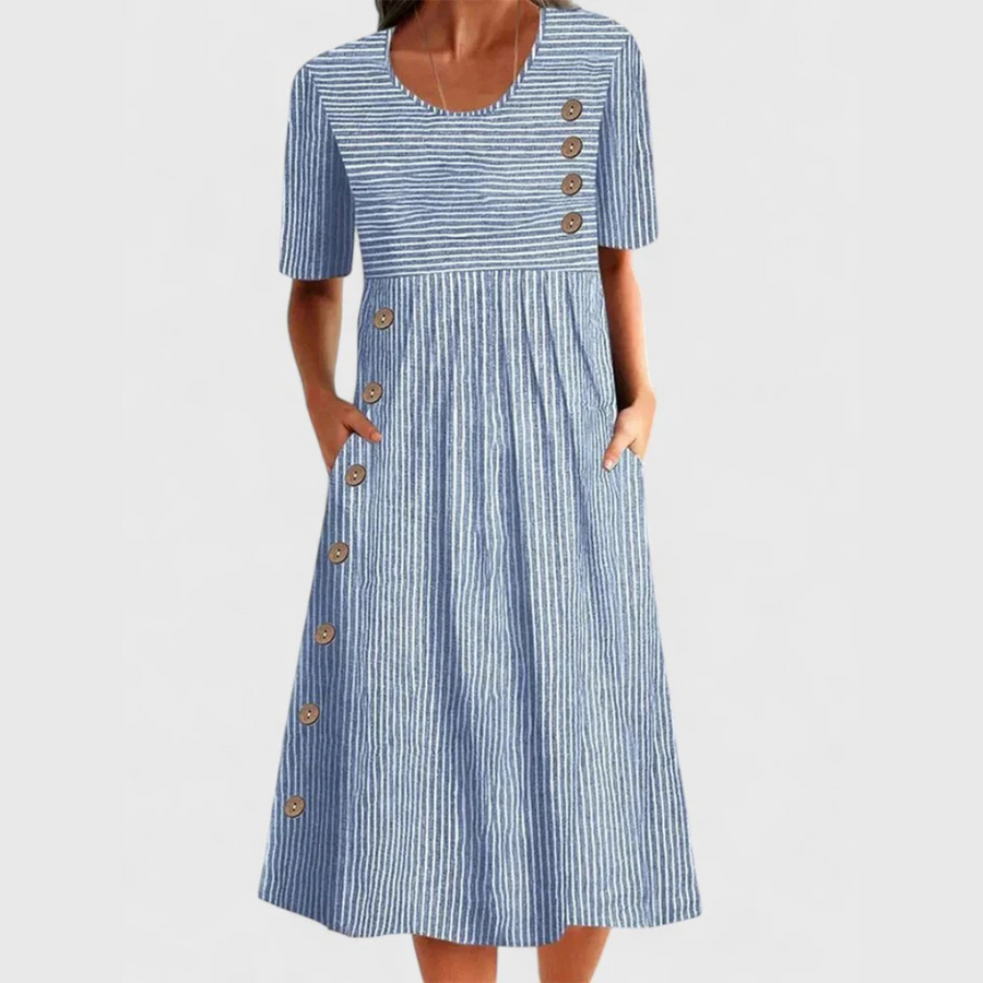 Wanda™ Striped Midi Dress-1