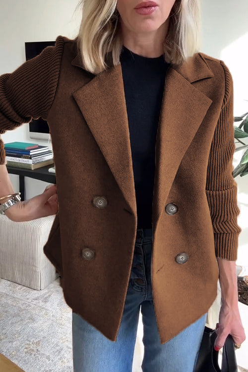 Lenora™ | Premium Chic Knit-Sleeve Blazer