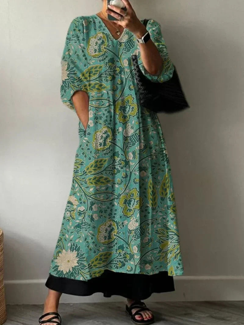 Paula | Elegant Dress with Floral Print