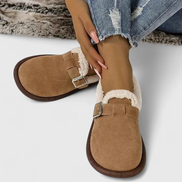 SANDY – BUCKLE TRIM WINTER SLIPPER