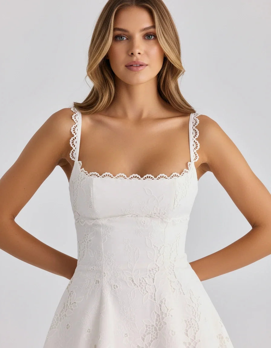 Capucine — The Broderie Anglaise Mini Dress