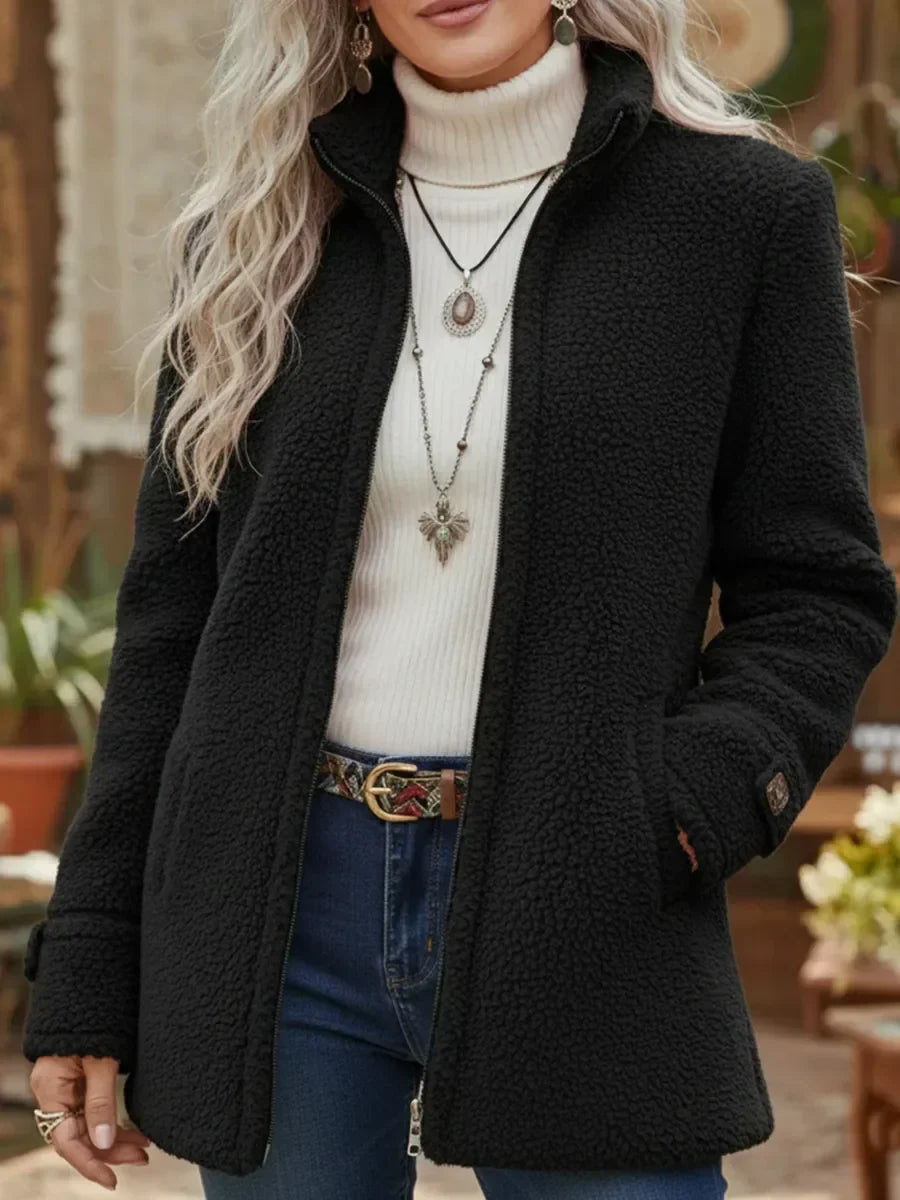 Vanessa | Cozy Sherpa Full Zip Fleece Jacket