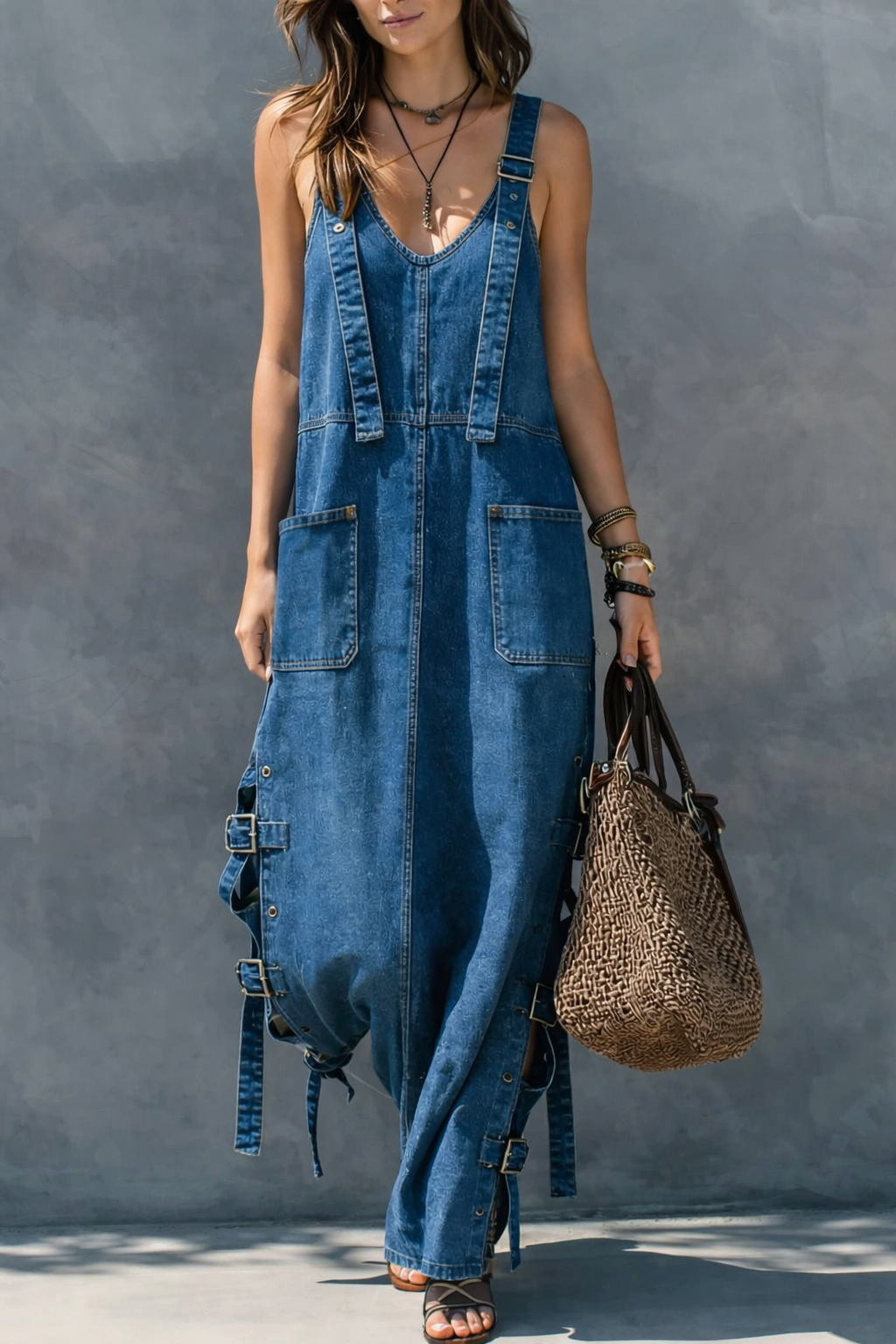 Harper | Denim Jumpsuit with Elastic Waist