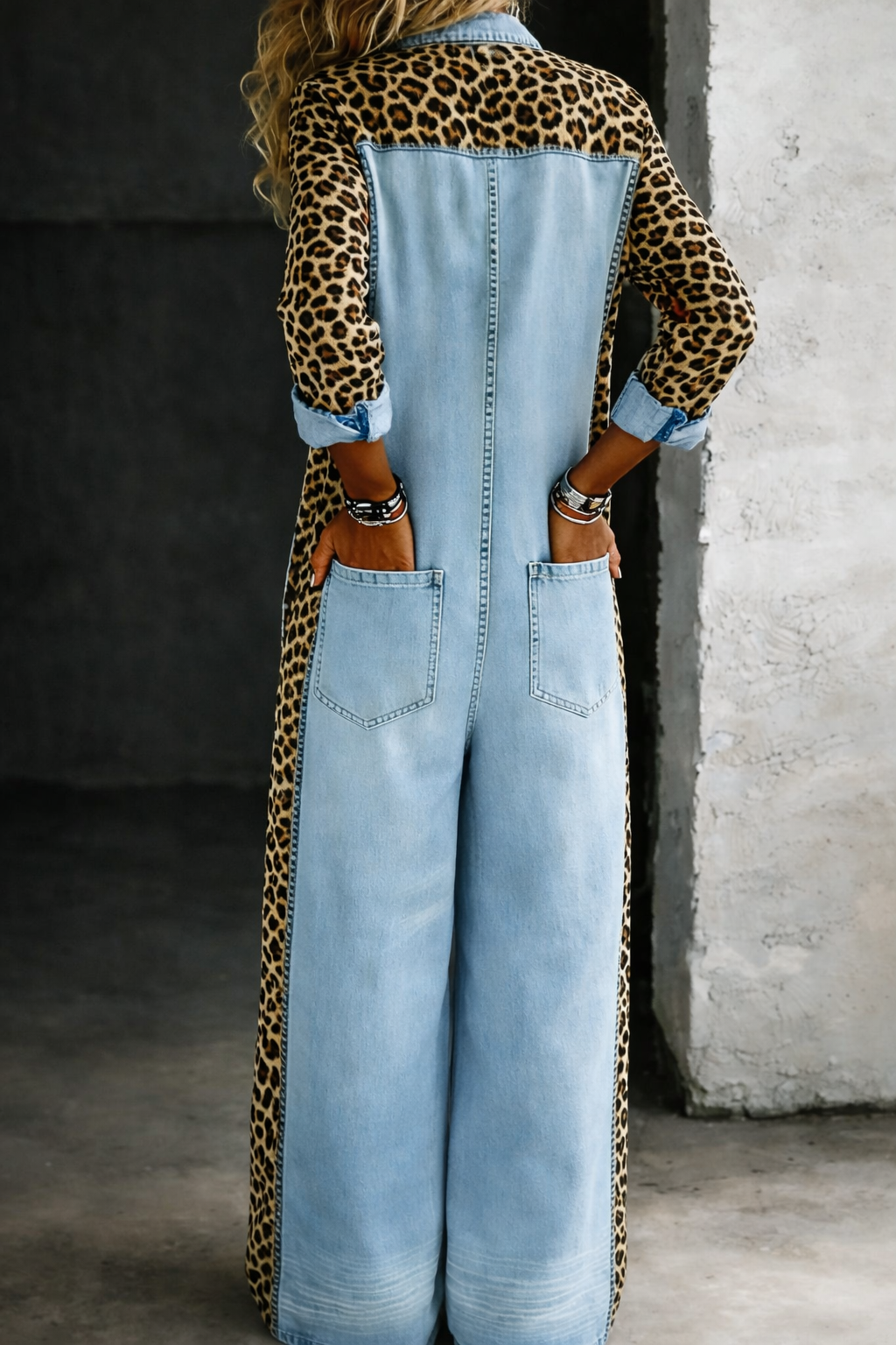 Amanda | Long Sleeve Denim Jumpsuit