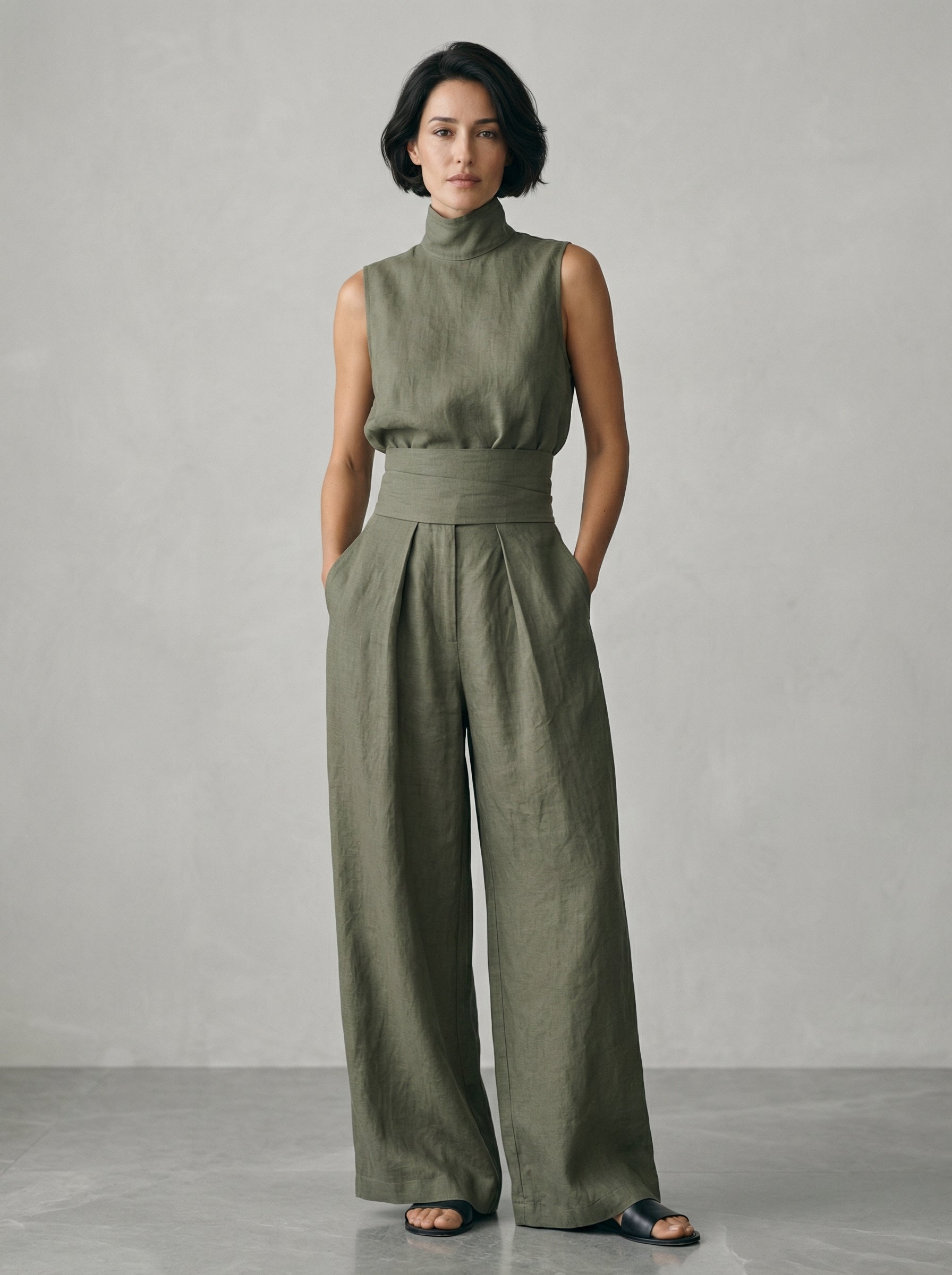 Minimalist Sleeveless Top Set
