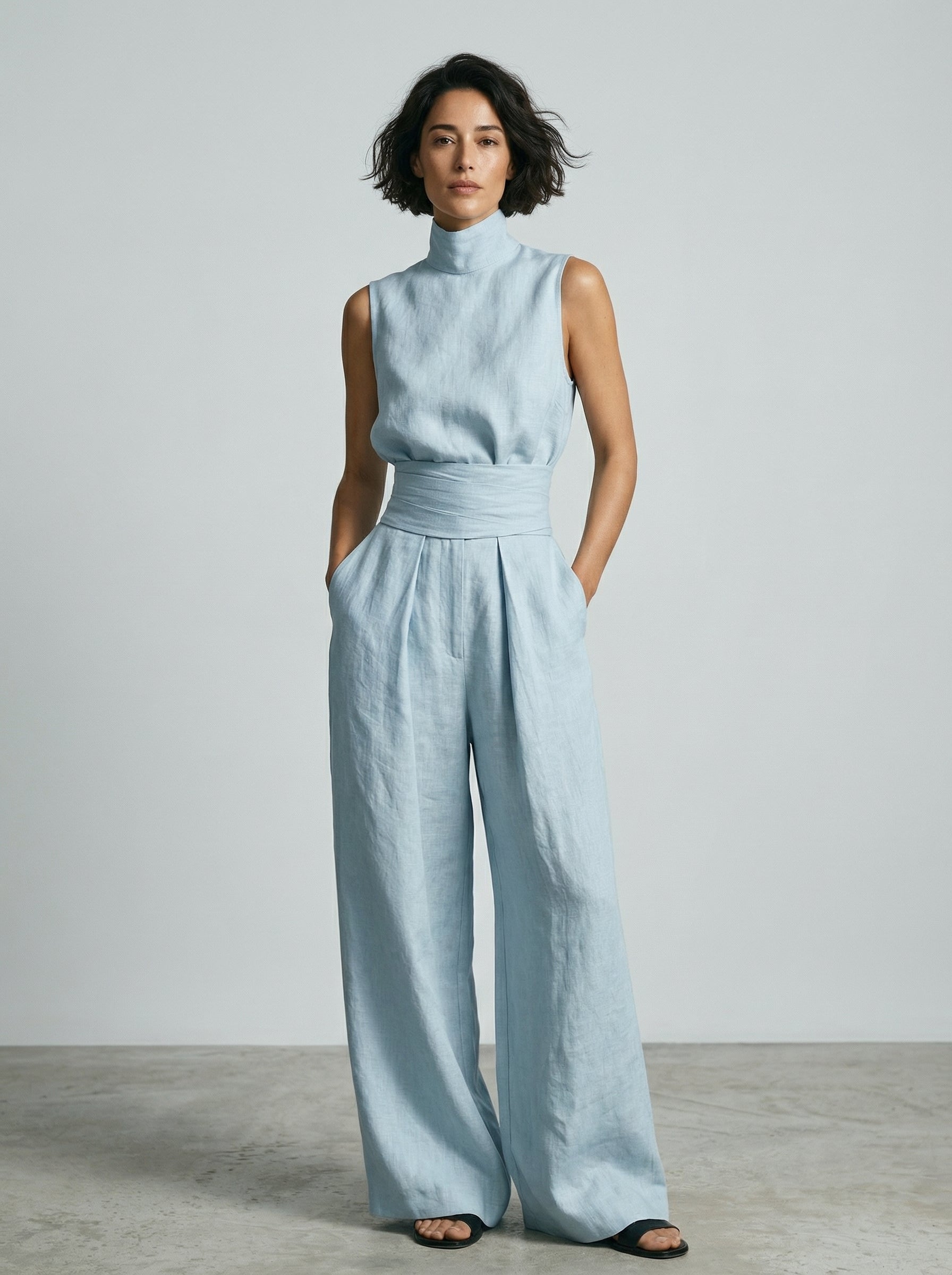 Minimalist Sleeveless Top Set