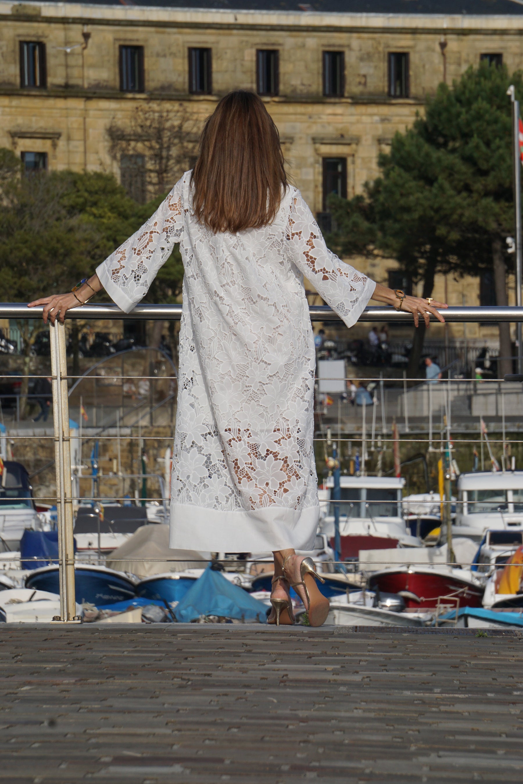Luana Dress in White Lace
