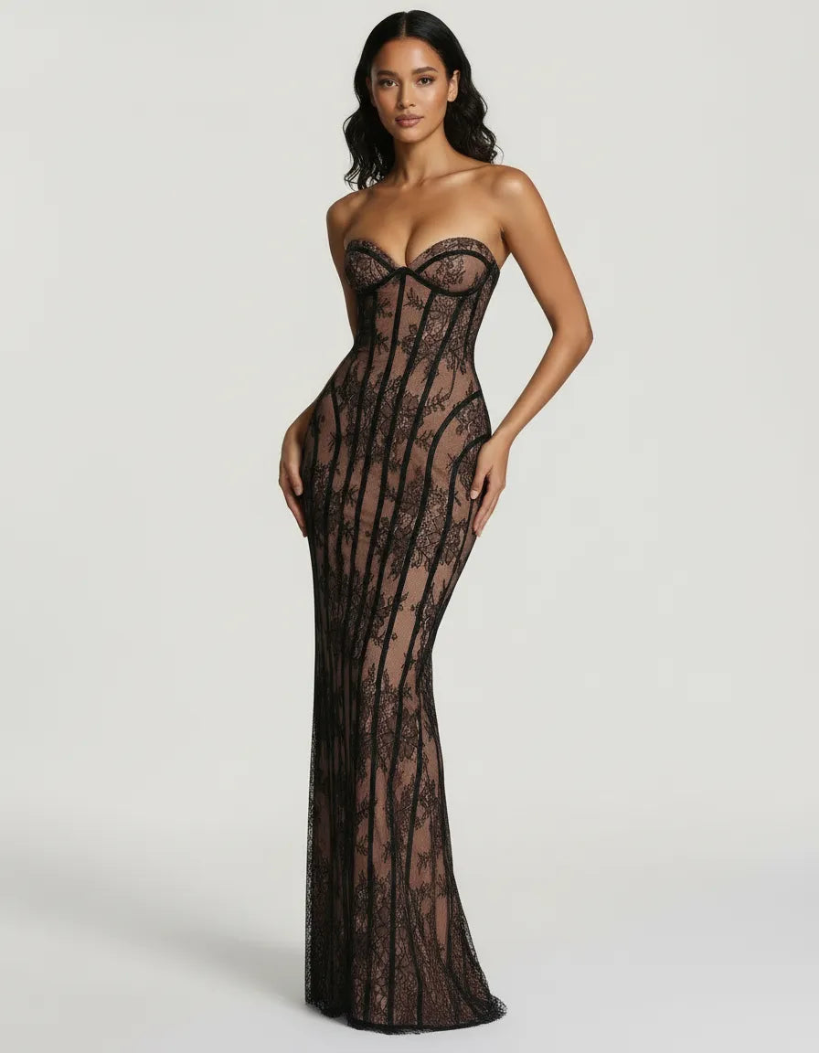 Ismeria - Sculpted Lace Gown