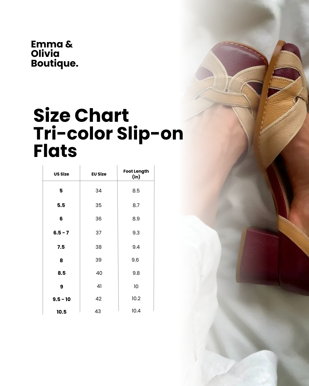 TRI-COLOR SLIP-ON FLATS