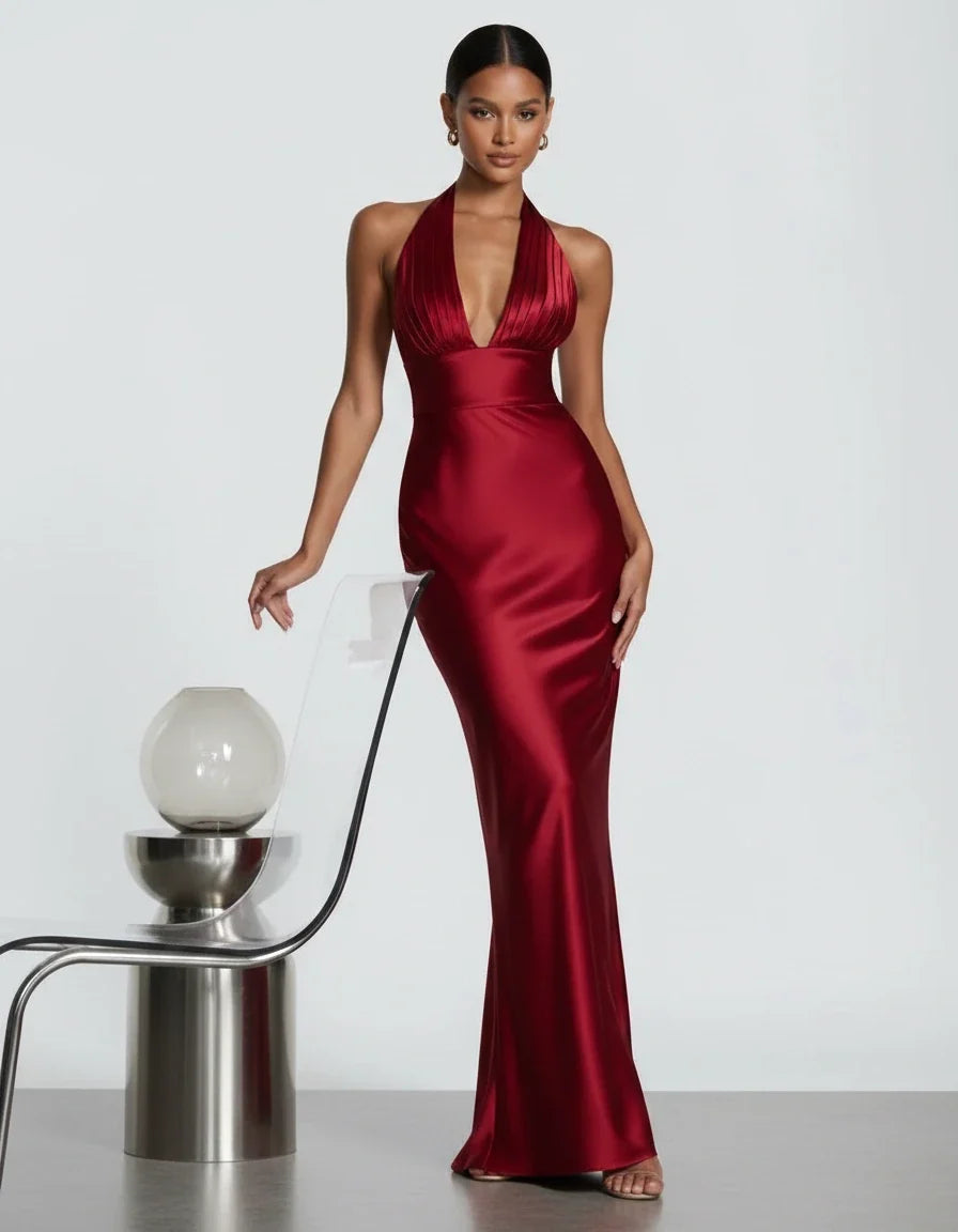 Madeline · The Satin Halter Mermaid Gown
