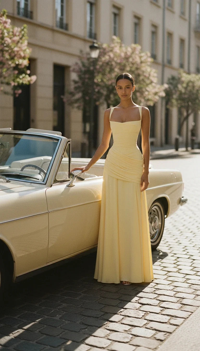 Margot — The Draped Satin Gown