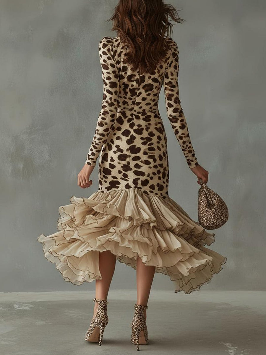 Eleonora · Animal Print Frill Dress