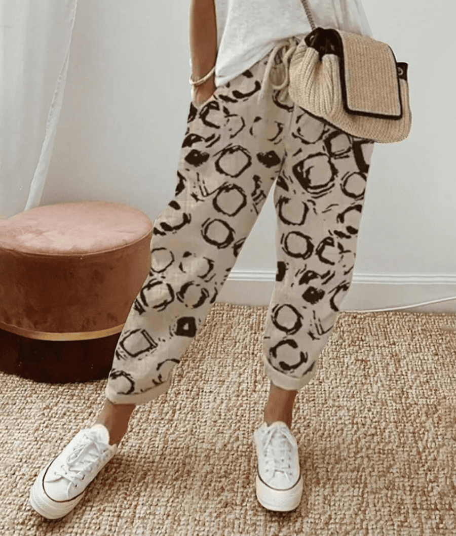 Elle™ | Flattering Fit & Comfort Waistband Trouser With Print