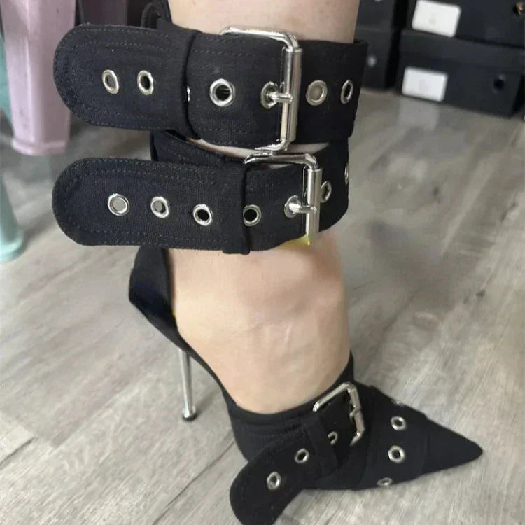 Rebel Chic Buckle Heels