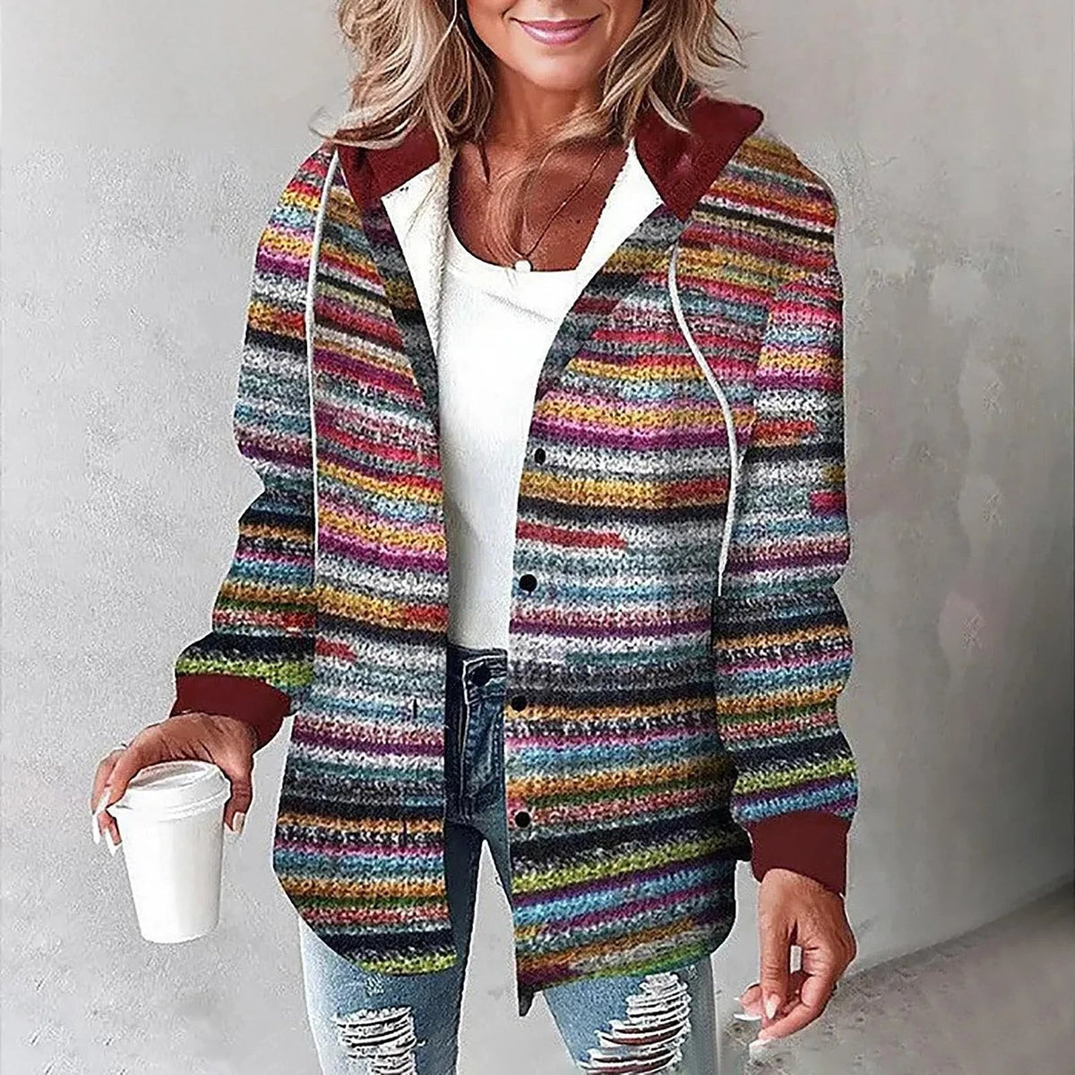 KLEA – LAID-BACK PLAID HOODED SHIRT JACKET