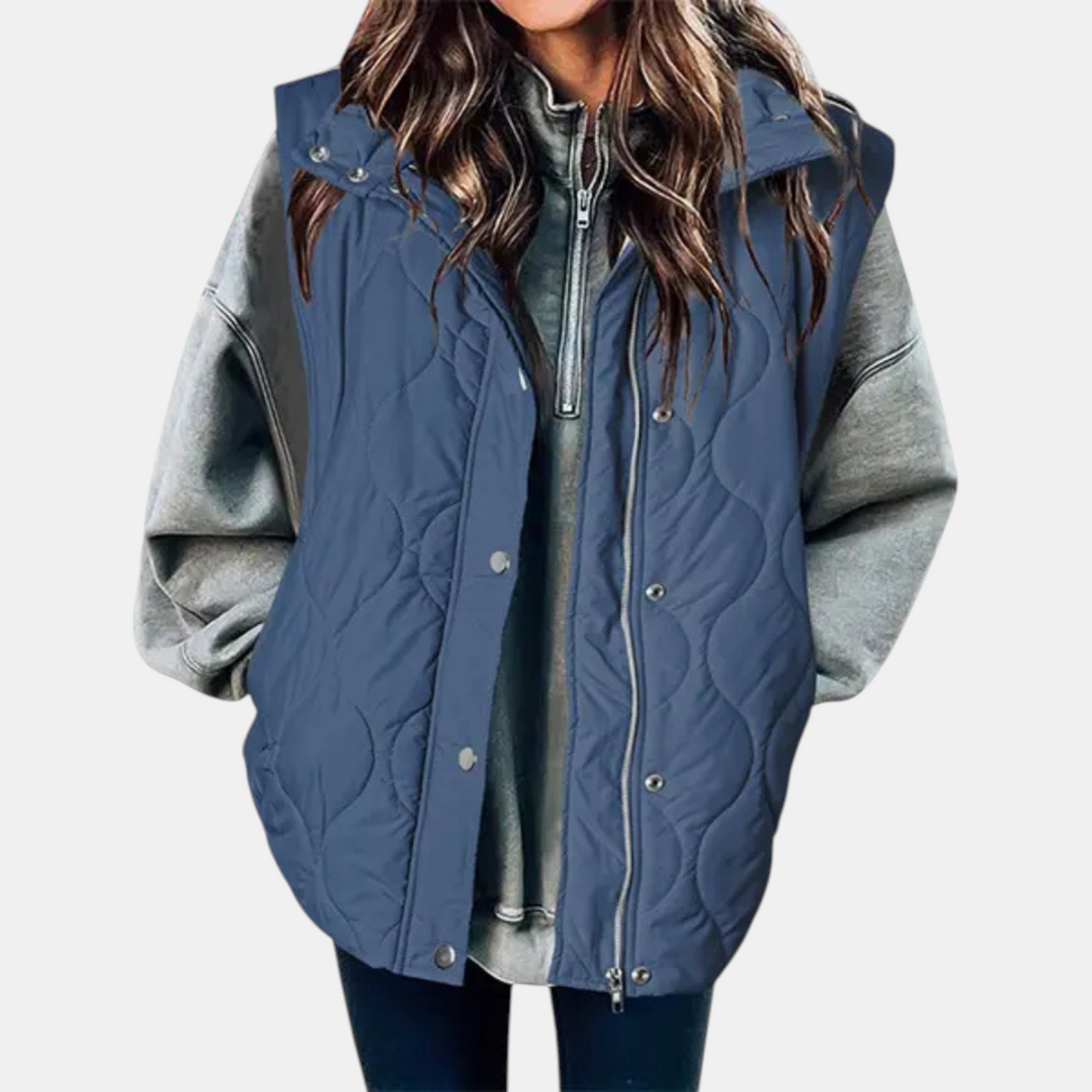 Women’s Puffer Vest Quilted Zip Up Snap Button Sleeveless Coat