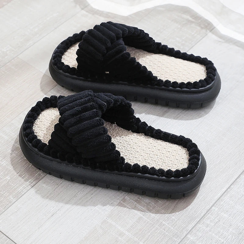 Lush Mellowz Linen Slippers
