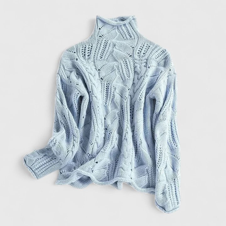 CINDY – DELICATE CABLE KNIT TURTLENECK