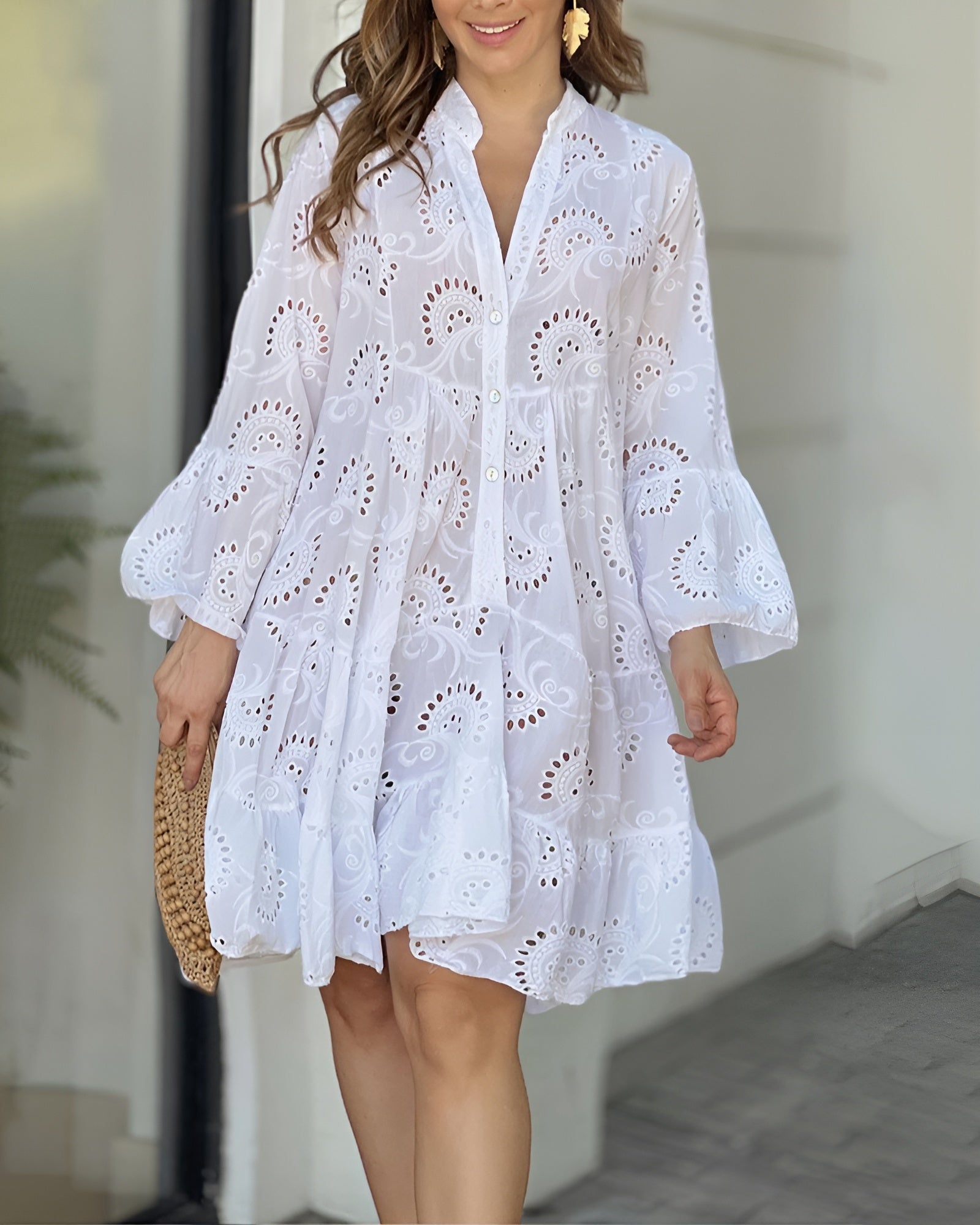 Sienna | V-Neck Summer Broderie Dress