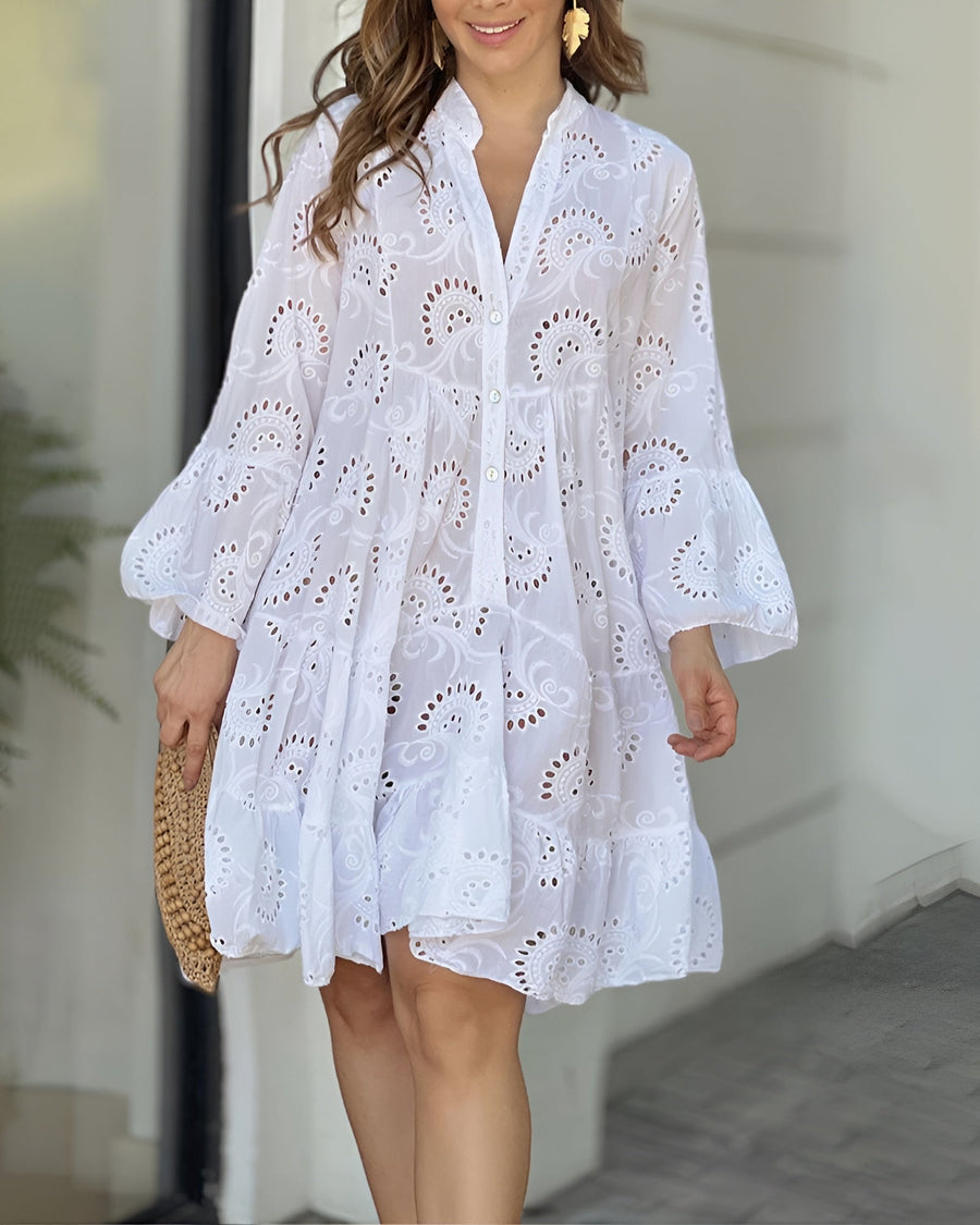 Sienna | V-Neck Summer Broderie Dress