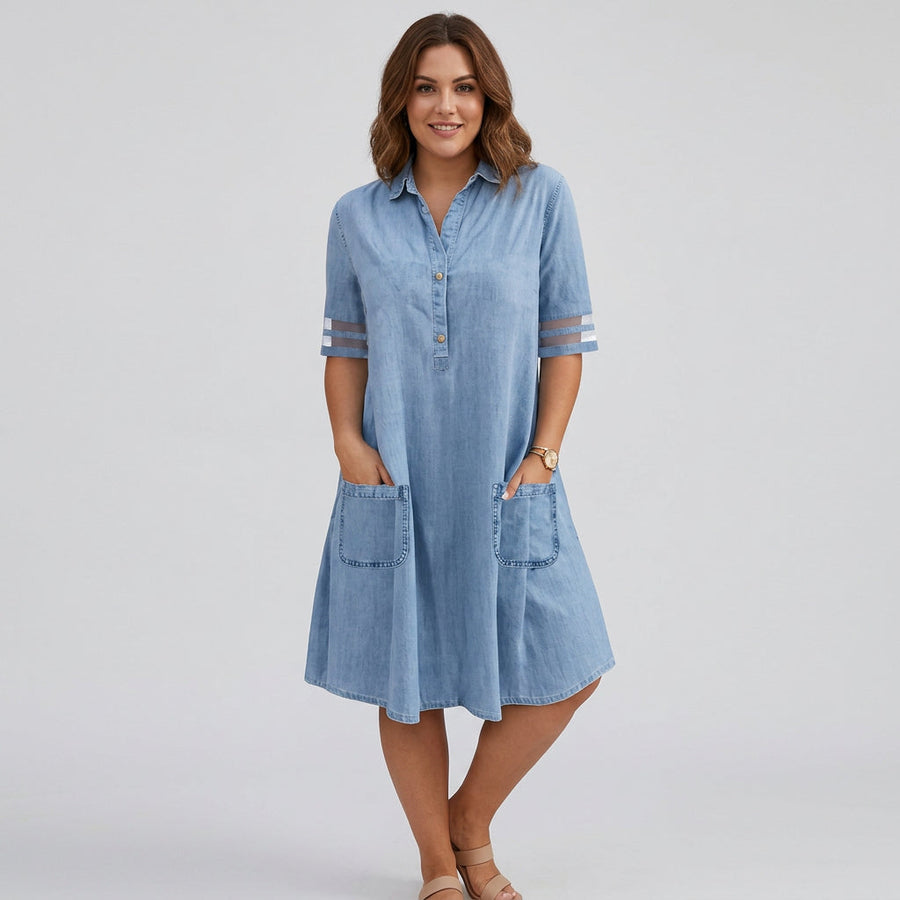 Saoirse - Figure Flattering Denim Dress