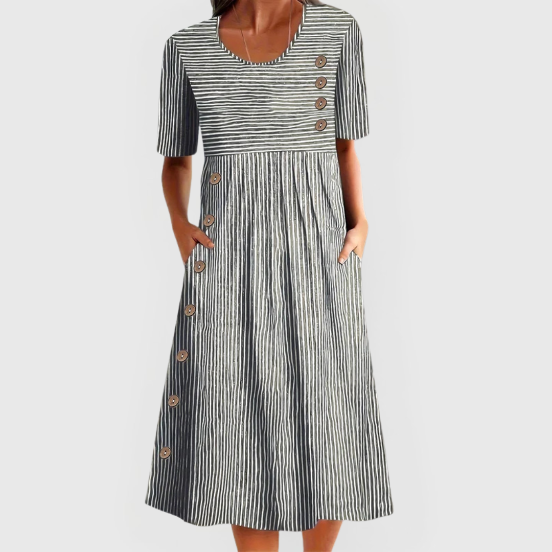 Wanda™ Striped Midi Dress-1
