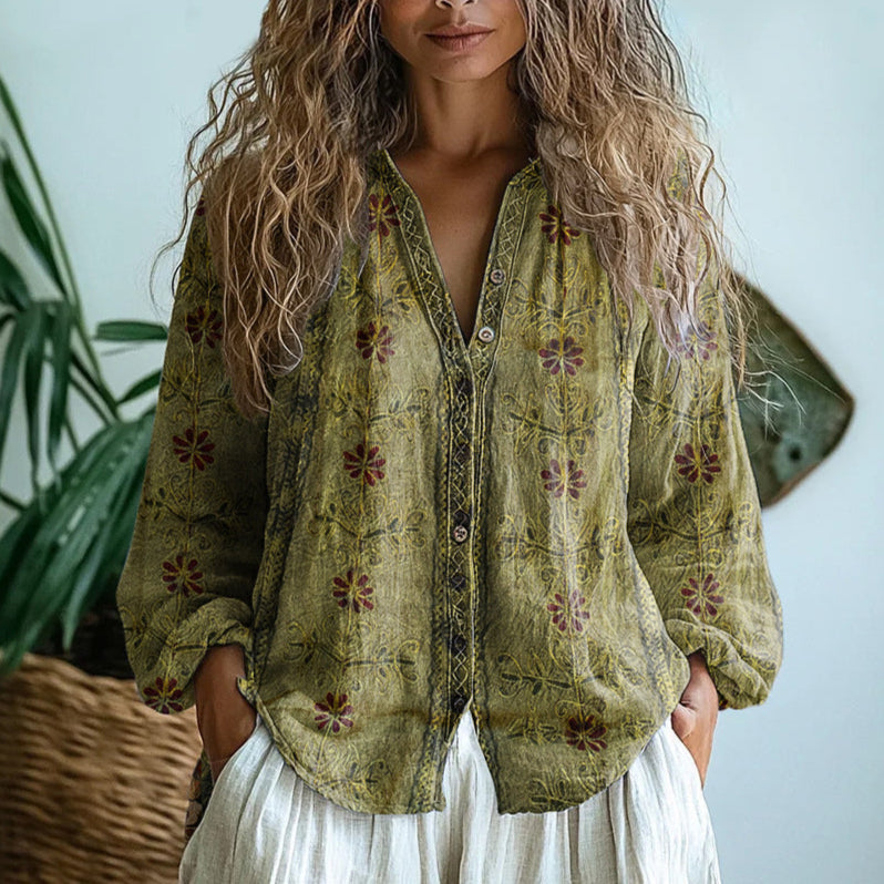 LEAH – BOTANICAL CHARM BLOUSE