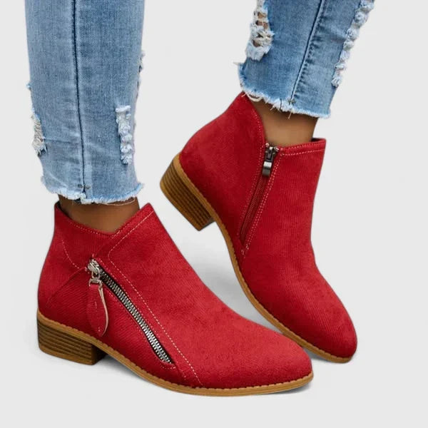 ALEXIS – ZIP DETAIL ANKLE BOOTS