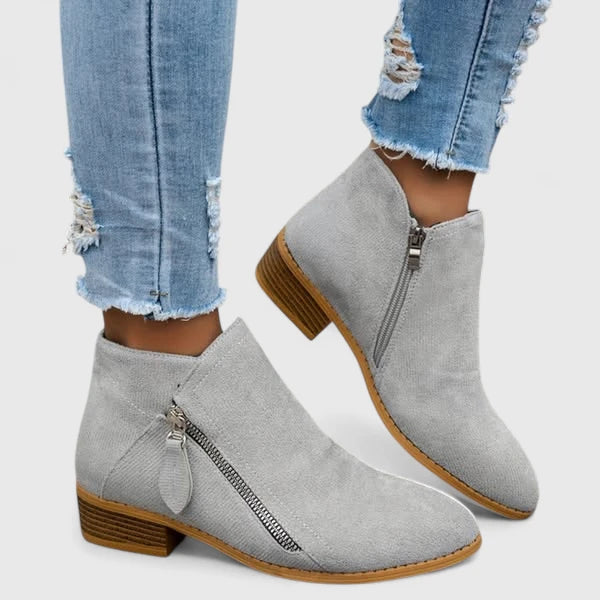 ALEXIS – ZIP DETAIL ANKLE BOOTS