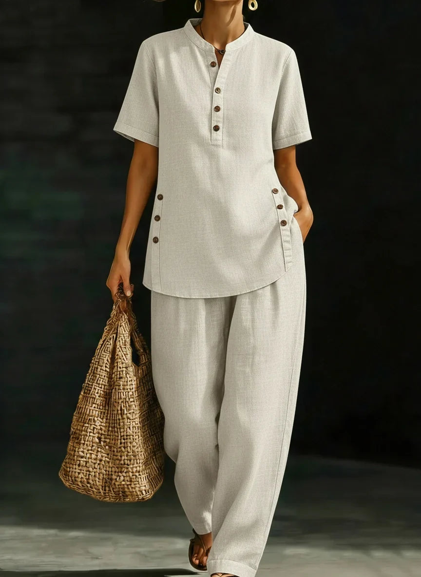 Serena | Classic Button Detail Two-Piece Set