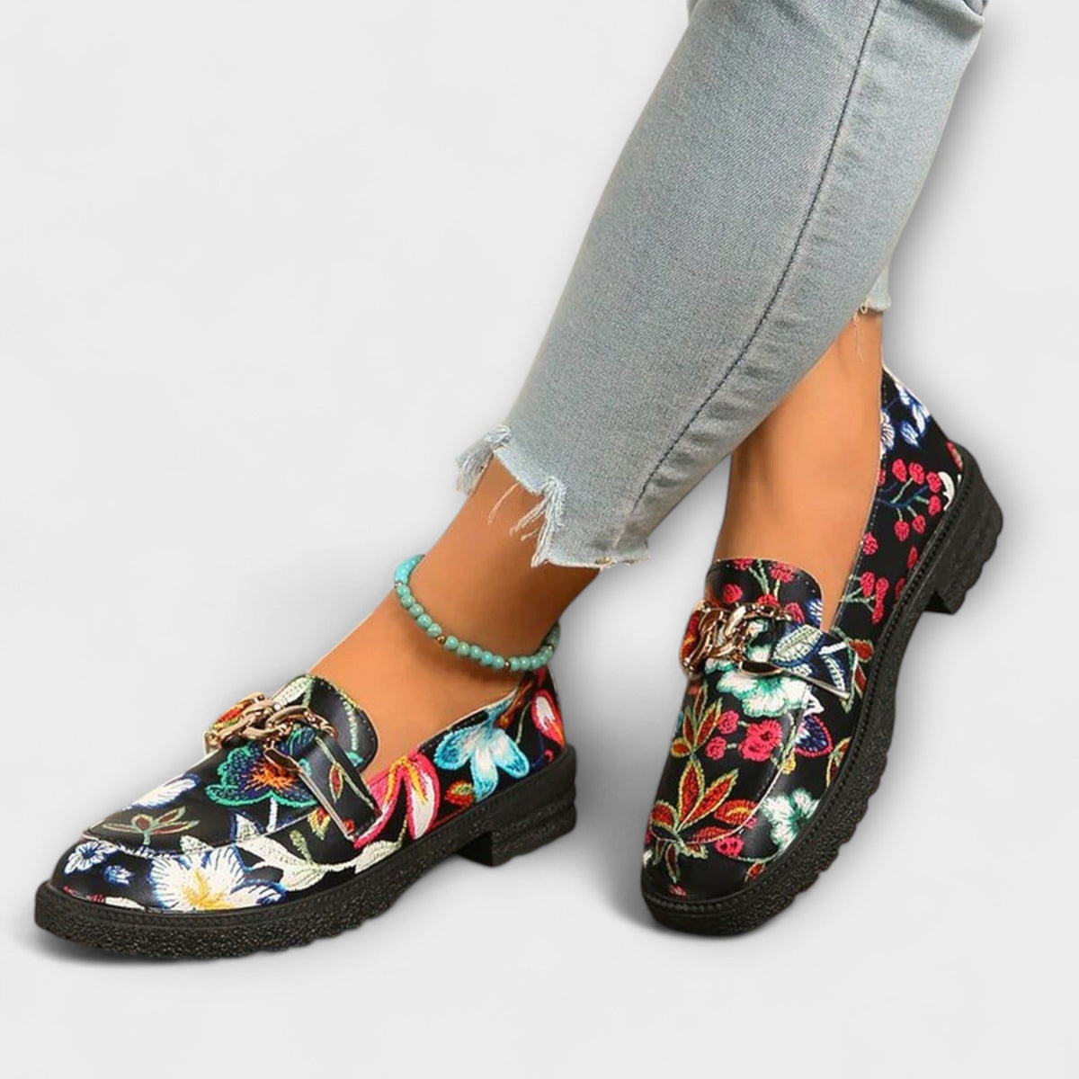 Orla – Colorful Loafers with Floral Design