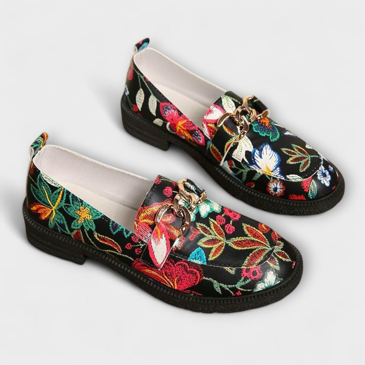Orla – Colorful Loafers with Floral Design