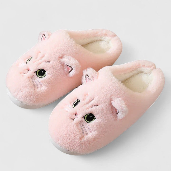LUCY – COZY CAT FACE SLIPPERS