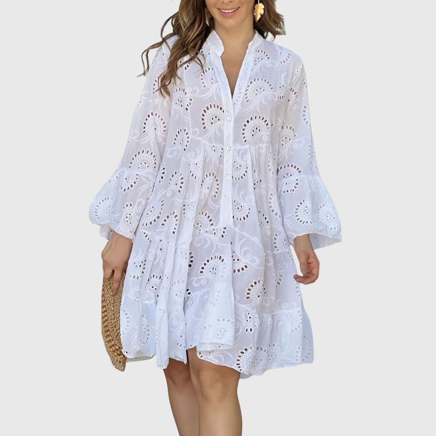 Sienna | V-Neck Summer Broderie Dress