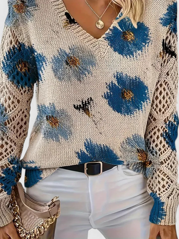 BRIANNA – BLOOMING CHIC KNIT SWEATER