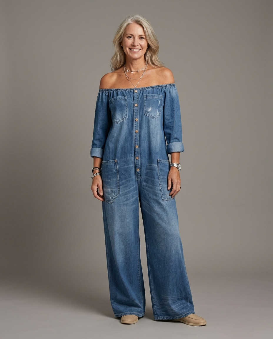 Elena | Off-the-Shoulder Jumpsuit with Long Sleeves