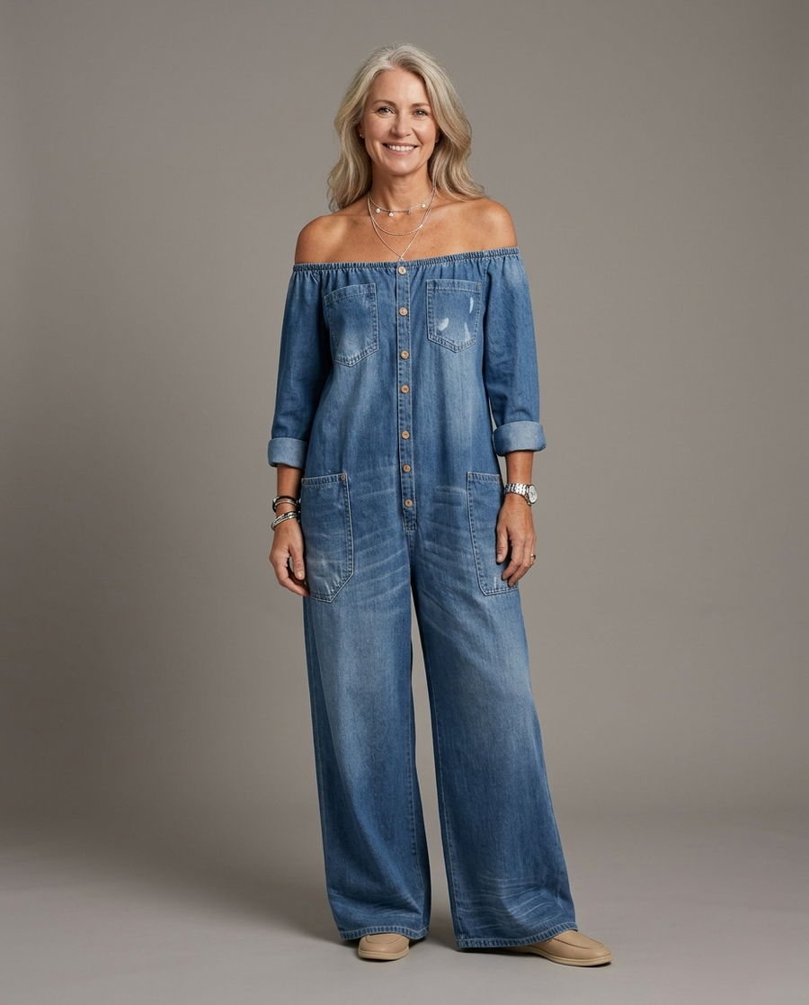 Elena | Off-the-Shoulder Jumpsuit with Long Sleeves