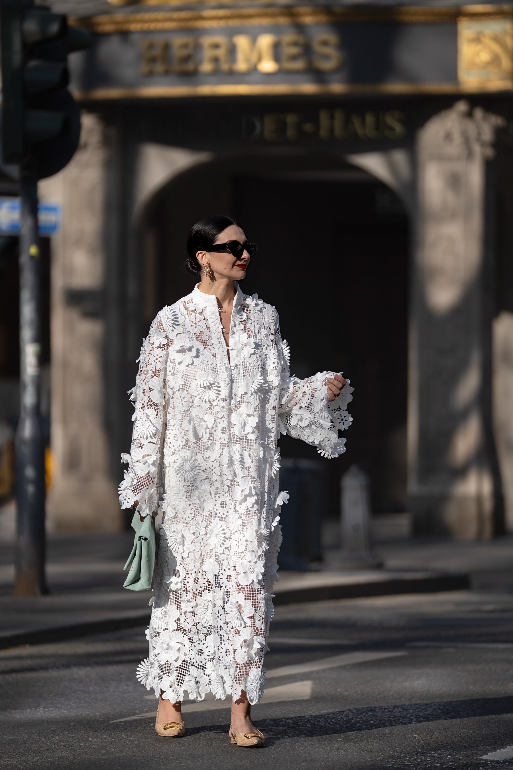 Estelle Dress in White Lace
