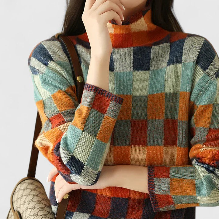 ANGELA – CHECKERBOARD SWEATER