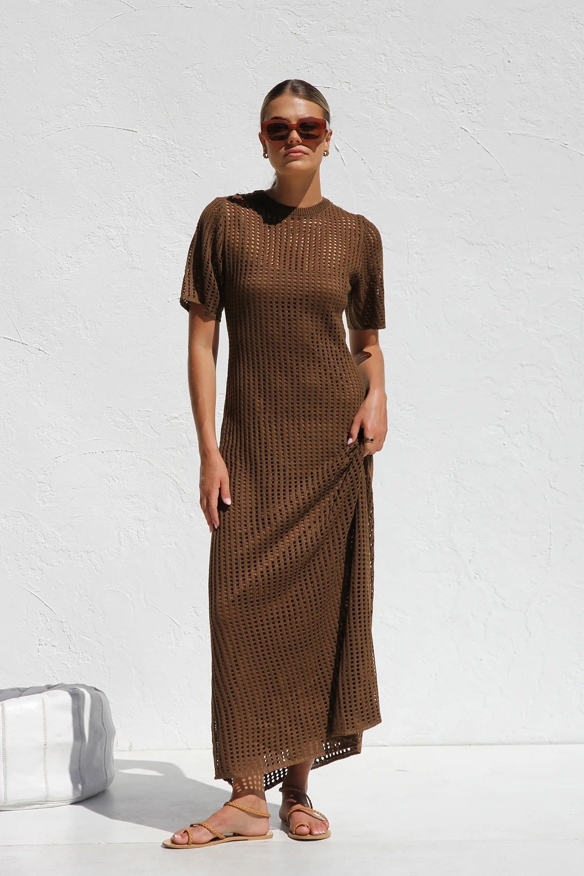 Airlie Crochet Maxi Dress - Natural