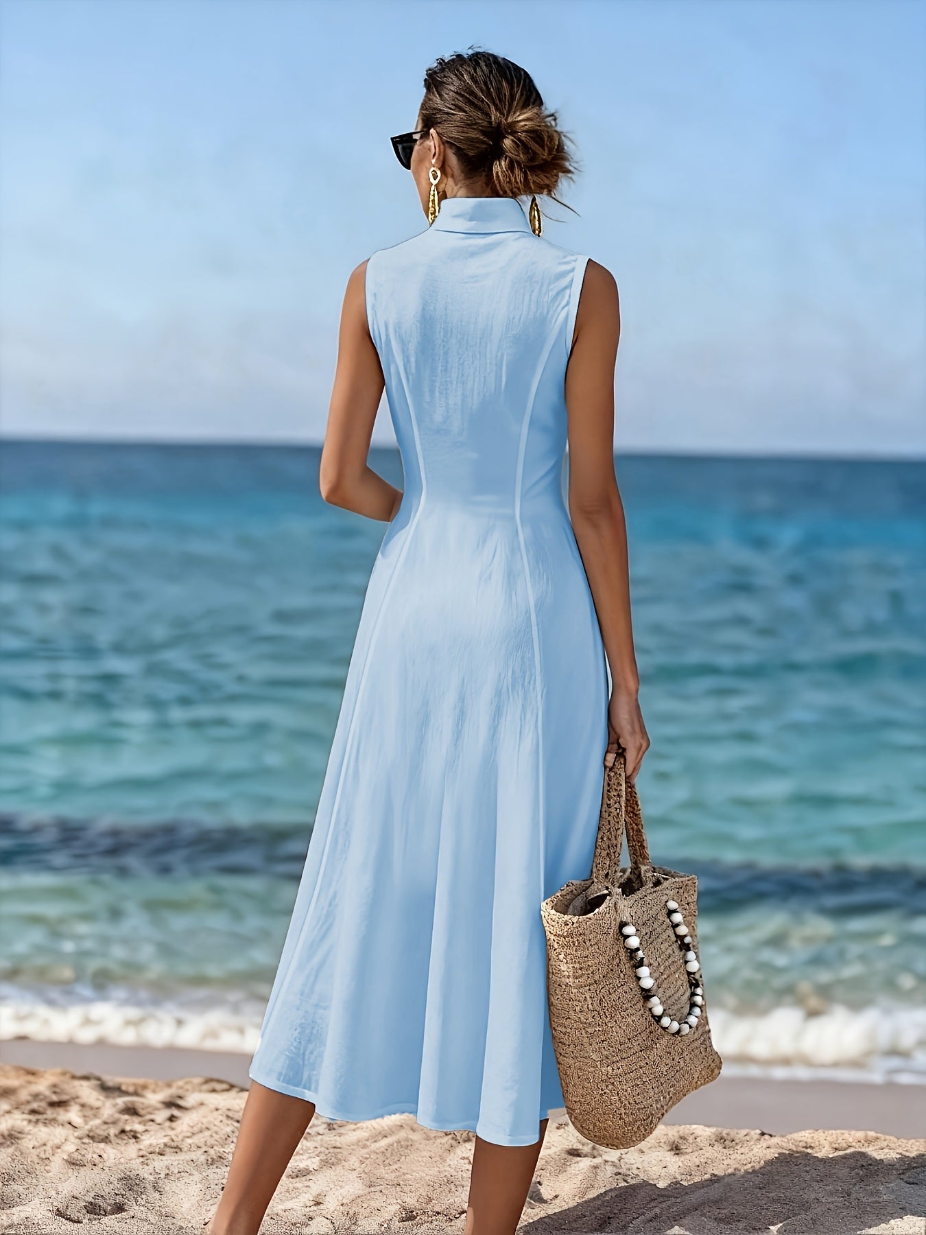 Naira | Sleeveless V-Neck Long Dress