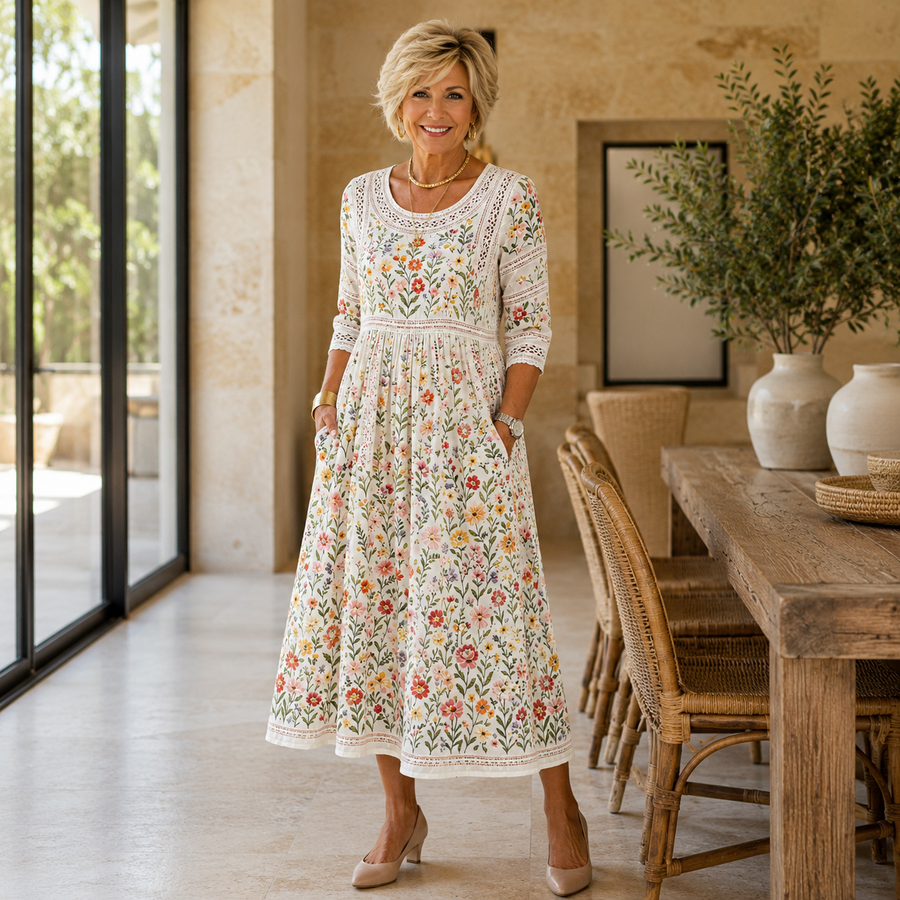 Wildflower Meadow Charm Midi Dress