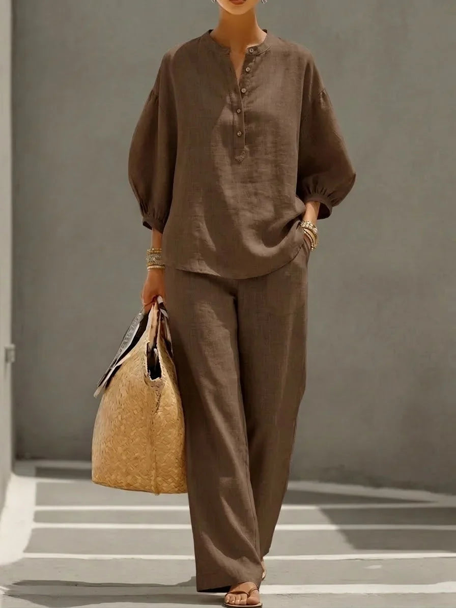 Camille | Relaxed Button-Up Two-Piece Set