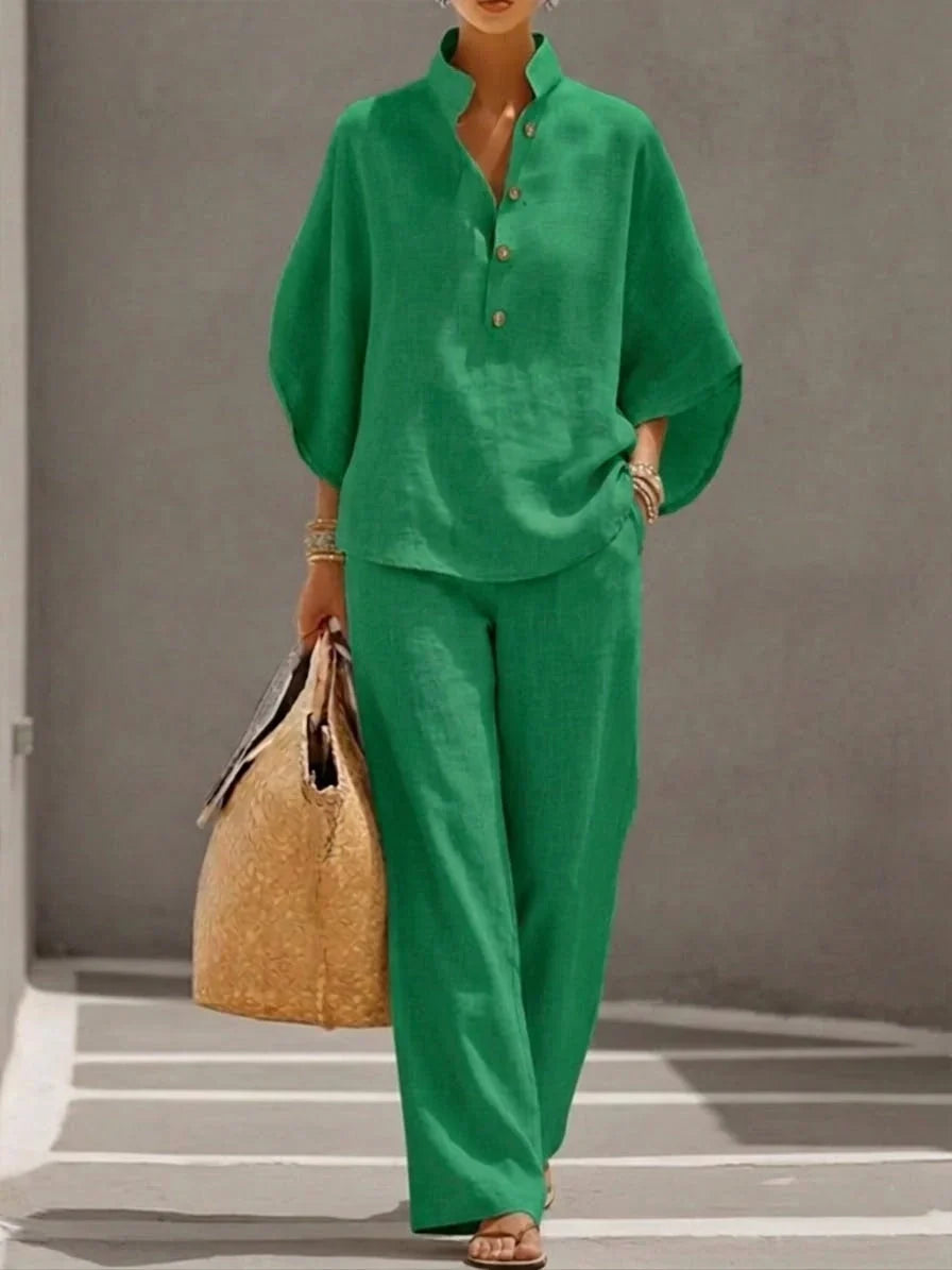 Noelle | Relaxed Button Two-Piece Set